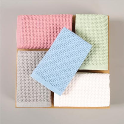 SK Studio 6 Piece Dark Pink Bath Towels Set Cotton Waffle Bathroom Towels | 2 Bath Towels, 2 Hand Towels, 2 Washcloths Quick Dry for College Dorm, Spa - color: Dark Pink