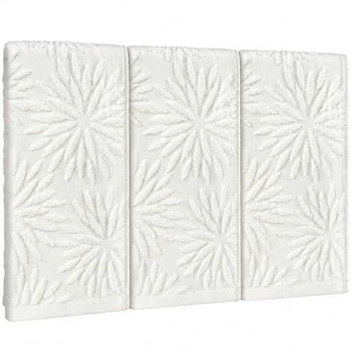 3pcs Beige 3D Dahlia Floral Hand Towels,100% Cotton Cream Flower Decorative Towel for Kitchen Bathroom Farmhouse Decor Gift,13.8 x 29.5 Inch - color: Ivory, size: 3pcs