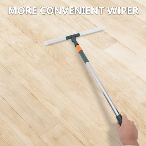 Silicone Long Handle Squeegee 36cm Water Scraper for Shower Tile Walls and Floor Cleaning Adjustable Extension Rod Bathroom Window Cleaner