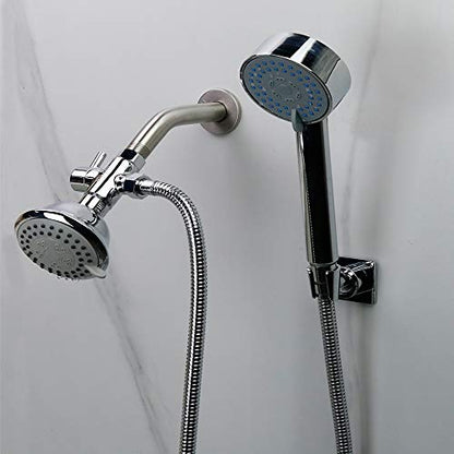 Brass Shower Arm Diverter Valve for Hand Held Showerhead and Fixed Spray Head,G 1/2 3-Way Bathroom Universal Shower System Replacement Part(Polished Chrome) - color: Chrome
