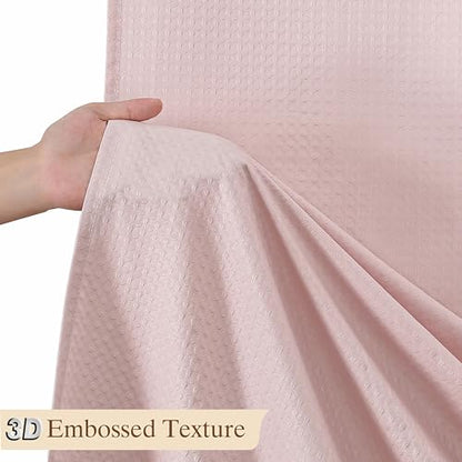 Aiyufeng Waterproof Fabric Shower Curtains for Bathroom，Dot Like Embossed Textured Soft Polyester Cloth Stall Shower Curtain，Hotel Luxury Quality Machine Washable，36Wx72L，Pink - color: Pink, size: 36"W x 72"L (Pack of 1)
