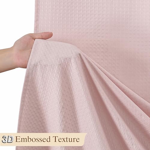 Aiyufeng Pink Shower Curtains for Bathroom，Dot Like Embossed Textured Waterproof Fabric Shower Curtain，Hotel Luxury Quality & Soft Cloth，Machine Washable，72Wx78L - color: Pink, size: 72"W x 78"L (Pack of 1)