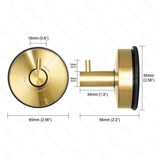 YOHOM Suction Cup Hooks for Shower Gold Towel Holder Stainless Steel Vacuum Bathroom Shower Hook Suction Washcloth Hanger Kitchen Towel Rack for Robe Loofah Wreath Glass Door Window Wall Brushed 4Pcs - color: 4 Gold