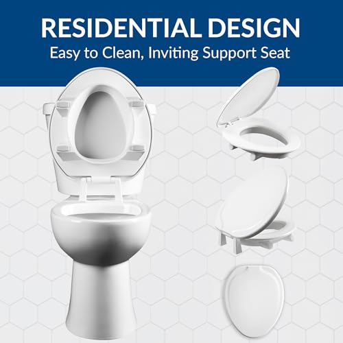 Bemis Assurance 3" Raised Toilet Seat for Seniors, Round, White | Therapist Preferred for Safety, Secure Hinges, Clean Shield Guard - size: Round, style: Raised Seat