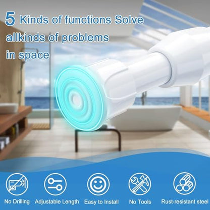 Spring Tension Curtain Rods Short Tension Rod (White,12" to 19"-4Pcs) - color: White, size: 12" to 19"-4Pcs