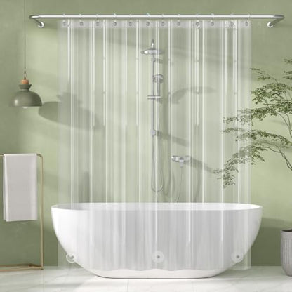 Long Shower Curtain Liner with Magnets, 72 x 78 Plastic Clear Shower Liner PEVA Waterproof Medium Weight Inside Shower Curtains Liner for Bathroom with Rustproof Grommets - color: Clear, size: 72"W x 78"L (Pack of 1)