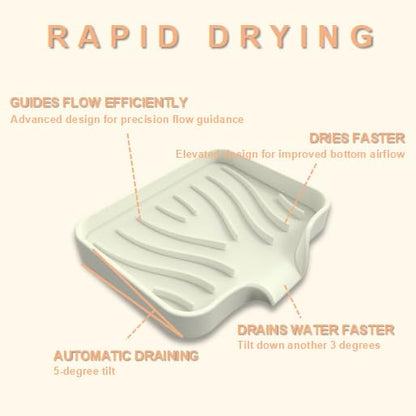 Silicone Soap Dish with Drainer, Fast Dry Kitchen Bath Beige Small 2-Pack | Soft silicone non-slip holder for sponge, dispenser, scrubber, bottle&cup,Quick-dry prevents mildew in shower, kitchen & bath - color: Beige, size: Small