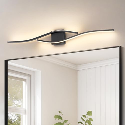 Joossnwell Bathroom Light Fixture 39.37 Inch, Vanity Lights for Bathroom | Dimmable 5CCT, Modern Vanity Light, Black Bathroom Lighting Over Mirror Bar Wall Lamp - color: Black, size: 39.4 inch long