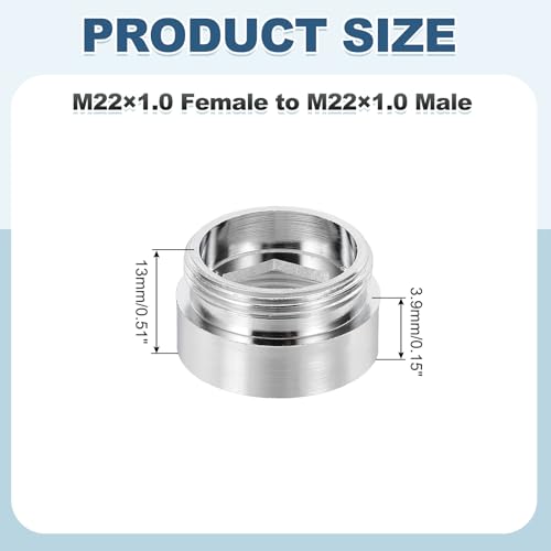uxcell Faucet Aerator Adapter, M22 Female to M22 Male with Washer, 13mm Length - size: M22 Female to M22 Male, 13mm Length