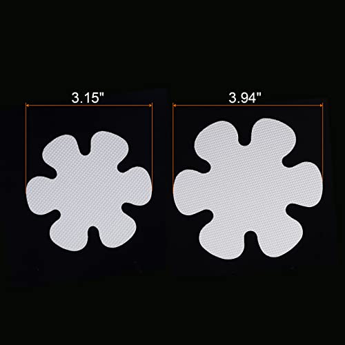 HARFINGTON 1 Set(20pcs) Non Slip Bathtub Stickers Bath Shower Floor 3.15" 3.94" Anti-Slip Sticker Tape Flower Style Decals for Bathroom Kitchen Bathtub Treads Stairs, White - color: White