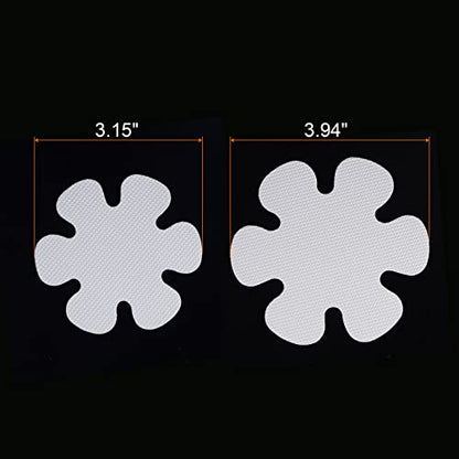 HARFINGTON 1 Set(20pcs) Non Slip Bathtub Stickers Bath Shower Floor 3.15" 3.94" Anti-Slip Sticker Tape Flower Style Decals for Bathroom Kitchen Bathtub Treads Stairs, White - color: White