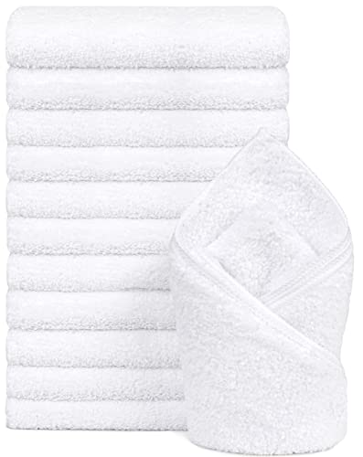 Orighty 12-Pack White Hand Towels - Quick Drying & Absorbent Microfiber Gym Towels 16x28 inches - Lightweight & Thin White Yoga Towels - Multi-Purpose Camping Towels for SPA, Hotel & Bathroom | Quick Drying & Absorbent, Lightweight & Thin White Yoga Towel