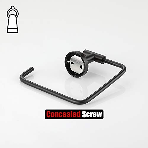 JQK Towel Ring Oil Rubbed Bronze, Stainless Steel Square Ring Towel Holder for Bathroom, 6 Inch ORB Wall Mount, TR140-ORB - color: Oil Rubbed Bronze