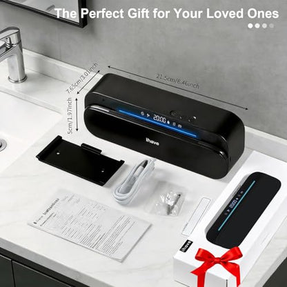 iHave Toothbrush Sanitizer Holder Wall Mounted UVC Tube 5 Slots for Family | 2 - color: Black