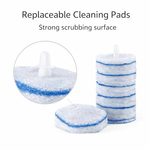 Disposable Toilet Bowl Cleaning Wand System with Replaceable Scrubbing Heads, Handle and Single-Use Refills for Bathroom Cleaning