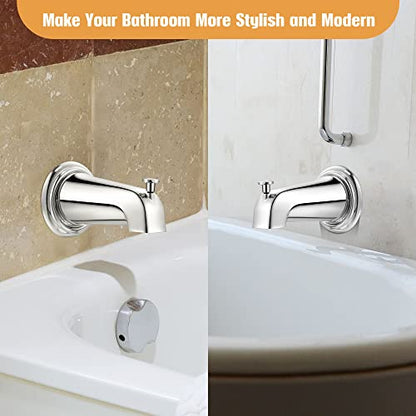 Dreyoo Tub Spout, Tub Faucet for Bathtub (Chrome,Simple) | Bathroom Bathtub Faucet with Adapters, Hex Wrench, Universal Faucet for Bathtub Fits 1/2" Copper Pipe, 1/2" IPS and 3/4" IPS - color: Chrome, style: Simple
