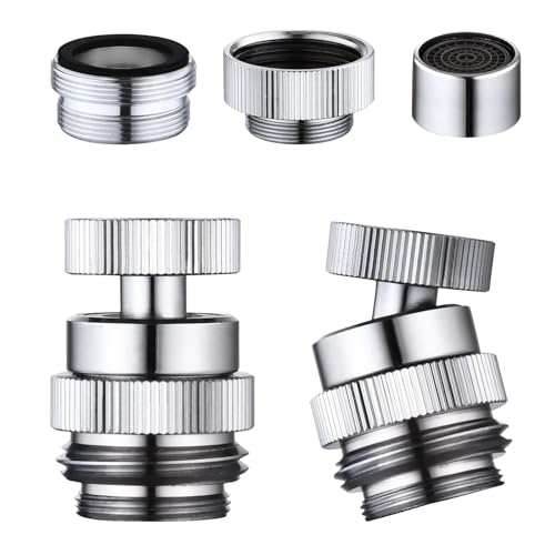 Sink Faucet Adapter Kit Swivel Aerator Adapter to Connect Garden Hose,Multi-Thread Garden Hose Adapter for Bathroom/Kitchen,3/4" GHT thread，1 pcs - color: B-Faucet adapter