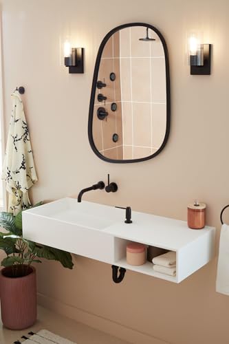 Signature Hardware 483899 Lexia 1.2 GPM Wall Mounted Widespread Bathroom Faucet with Pop-Up Drain Assembly - color: Matte Black