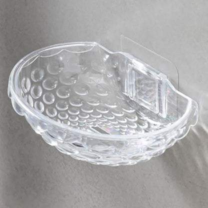 Acrylic Soap Dish with Self-Draining Design - No Drilling ，Universal and Aesthetics, Waterproof, Plastic Soap Saver - Bathroom Kitchen Organizer