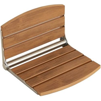 17.5" Folding Shower Seat Wall Mounted,Foldable Shower Bench,Fold Down Shower Seat,Folding Shower Seat Bench,Wall Mount Shower Seat Bench Chair (Teak) - color: Teak