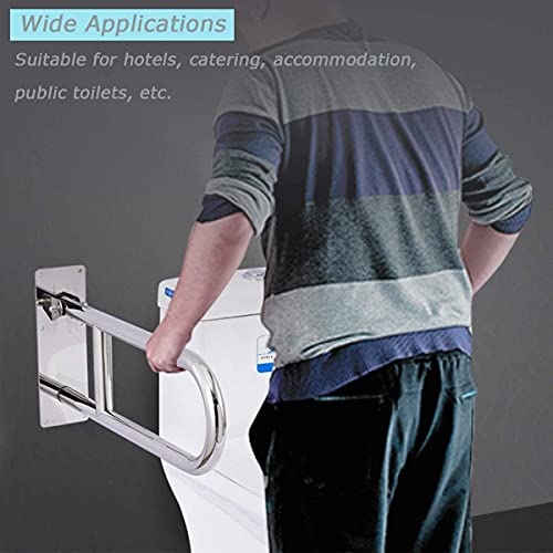 Handicap Grab Bars, Flip Up Bathroom Toilet Grab Bar, Wall Mount Handrails, 31.4 Inch Stainless Steel Handicap Shower Rails Provide Safety Grab for Pregnant Woman Elderly Disabled - size: 31.4"