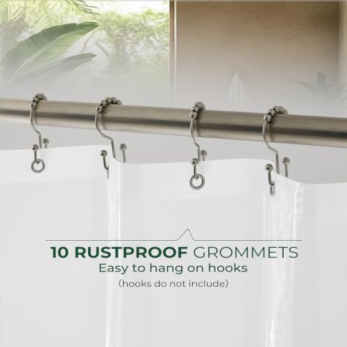 Shower Curtain Liner with Side Suction Cups, Premium PEVA Plastic Shower Liner with 3 Magnets, Waterproof Bathroom Curtain, 72 x 72, Frosted - color: 4. Frosted, size: 60"W x 72"L (Pack of 1)