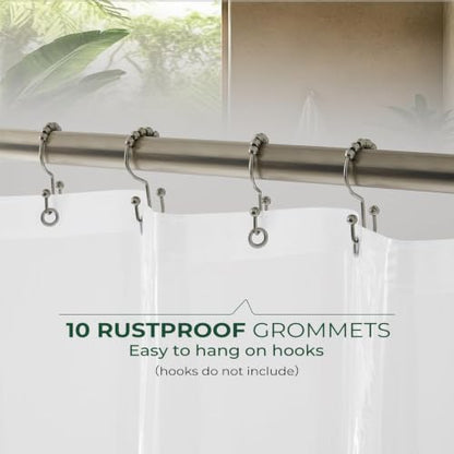 Shower Curtain Liner with Side Suction Cups, Premium PEVA Plastic Shower Liner with 3 Magnets, Waterproof Bathroom Curtain, 72 x 72, Frosted - color: 4. Frosted, size: 60"W x 72"L (Pack of 1)
