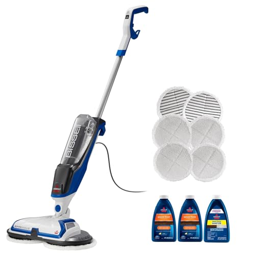 BISSELL SpinWave Hard Floor Expert Corded Spin Mop Cleaner, 20393 | Powerful electric spin mop; washable reusable pads; corded for consistent power on hard floors - style: SpinWave Corded