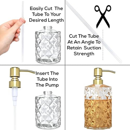 Gold Soap Dispenser Pump Replacement - Matte SUS 304 Rust Proof Stainless Steel Liquid Hand Soap and Lotion Dispenser Pumps Replacement for Regular Glass Mouth Bottles, Standard 28/400 Neck Size - color: Shiny-gold, size: 1pcs