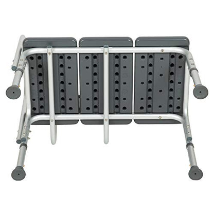 Flash Furniture HERCULES Series 300 Lb. Capacity Adjustable Gray Bath & Shower Transfer Bench with Back and Side Arm - color: Grey