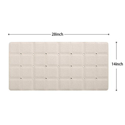 Webos Foldable Non Slip Silicon Bath Mat Bathtub mat no Suction Cups for Textured Tub and Reglazed Tub(Foldable-Beige, 28-inch x 14-inch) - color: Foldable-beige