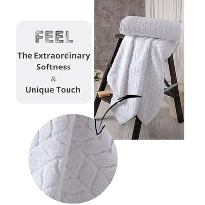BAGNO MILANO Turkish Cotton Bath Towels, Hand Towels - Soft Plush Jacquard Collection - Highly Absorbent Towel Set (Grey, Bath Sheet 35x70) - color: Grey, size: Bath Sheet 35x70