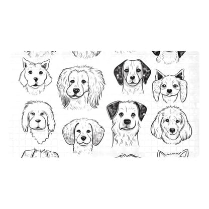 Non Slip Bath Mat for Tub, 15.1 x 26.8 Inch Bathtub Mat Machine Washable Shower Mat with Drain Holes and Suction Cups, Doodle Animal Dogs Puppy Characters - color: Multi 06