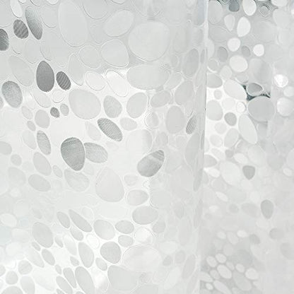EurCross Stall Shower Curtain Liner for Narrow Small Showers 54 x 72inch, 1.15LB Heavyweight Waterproof Clear EVA Cobblestone Shower Liner with 5 Magnets and Hooks, 9 Metal Holes - size: 54"W x 72"L (Pack of 1)