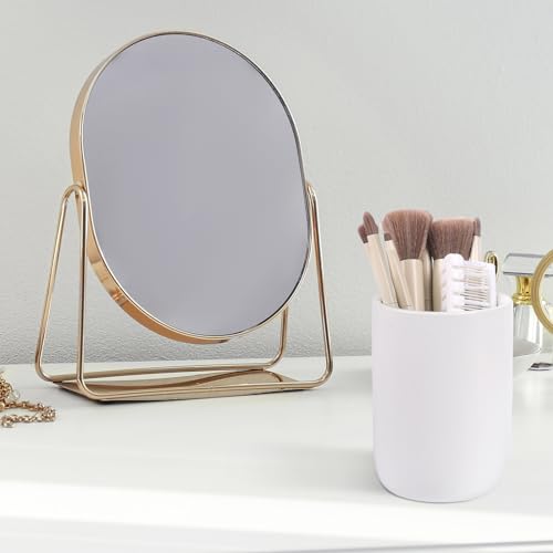 BosilunLife Ceramic Toothbrush Holder - 12Oz Bathroom Toothbrush Holder White Tooth Brush Holders Tumbler Cups Reusable Toothbrush Mouthwash Cup Small Toothbrush and Toothpaste Holder - color: White-cyl, size: cylinder