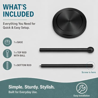 Songtec Toilet Paper Holder Stand, Black Floor Standing Tisse Roll Holder with Reserve for 4 Rolls, Compact Design Bathroom Toilet Paper Storage - Black - color: Black