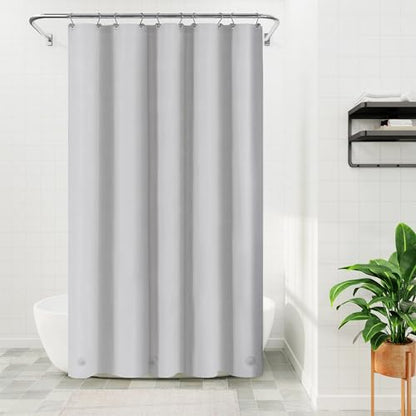 Barossa Design 54W x 78H Stall Shower Curtain Liner Silver Gray | Waterproof PEVA, 3 Bottom Magnets, Metal Grommets, Lightweight Plastic Shower Liner 54x78 Inches for Bathroom Stall - color: Gray Silver, size: 54"W x 78"L (Pack of 1)