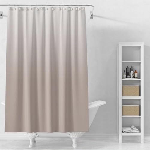 Shower Curtain Liner 72 x 72, Plastic Waterproof 4G Lightweight Shower Liner for Bathroom, with Grommets Holes and 3 Heavy Duty Magnetic Weights - color: Gradient Begie