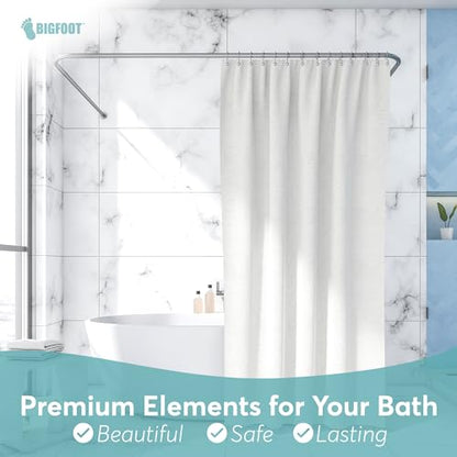 BigFoot Shower Curtain Hooks - 12 Rust-Resistant Stainless Steel Double Hooks, Easy Glide & Secure Hold, Fits Any Shower Curtain Rod, Rings Hold Liners & Curtains, Nickel Color - style: Style 2 Double Hook