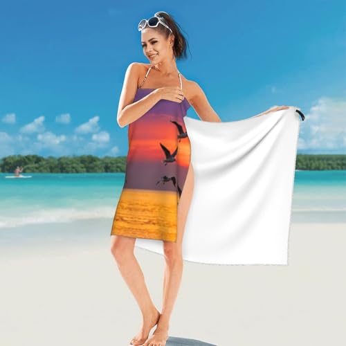 Flocks of Seagulls Quick Dry Bath Towels - Super Soft Bath Towels for Home, Spa, Gym, Travel - color: Flocks of Seagulls, size: 27.5"x55"