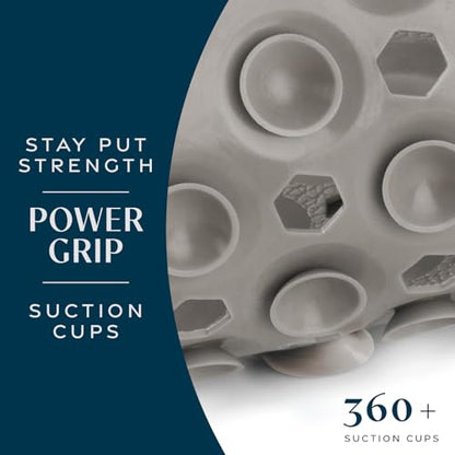 SlipX Solutions 39"x16" Power Grip Non Slip Bathtub Shower Mat, Tan | Stronger Wet Surface Protection, Soft Under Foot, 265+ Suction Cups, Large Drainage Holes - color: Solid Tan