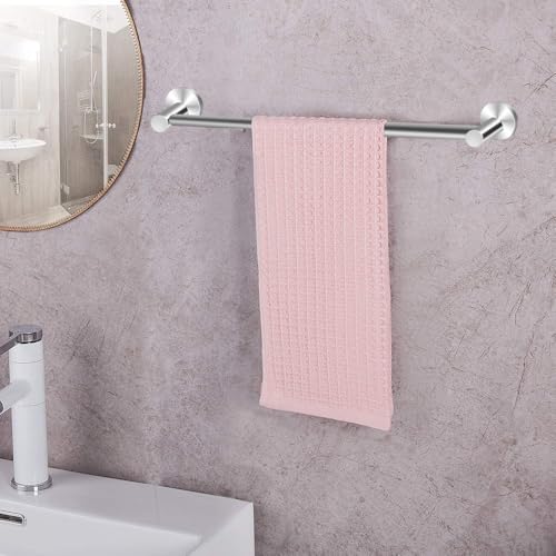 MGahyi Adjustable Stainless Steel Towel Racks for Bathroom 13.18-24In | Rustproof Single Towel Bar Wall Mounted, Sturdy & Space-Saving Towel Holder Rod for Bathroom Accessories, Silver - color: Silver