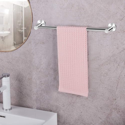 MGahyi Adjustable Stainless Steel Towel Racks for Bathroom 13.18-24In | Rustproof Single Towel Bar Wall Mounted, Sturdy & Space-Saving Towel Holder Rod for Bathroom Accessories, Silver - color: Silver