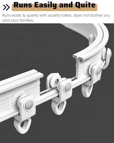 Curtain Track Bendable Tracks for Curtains 1m 2m 3.0m 4m 5m 16 Ft 16.4ft, White PVC Bay Window Curtain Rail and Fittings, Curved Rooms Divider Shower Curtain Rod(Wall Mount,2m/79in/6.6ft) - color: Wall Mount, size: 2m/79in/6.6ft