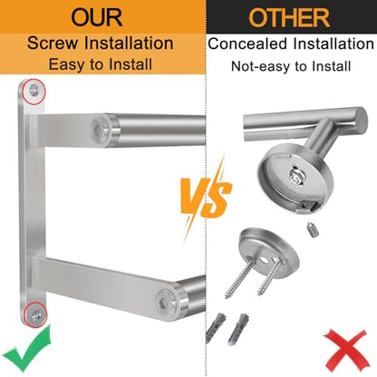 Double Towel Bar, 24Inch Towel Rack for Bathroom, Stainless Steel Double Bath Towel Bar, Wall Mounted Towel Holder, Double Towel Rod Towel Rail Hanger for Wall, Kitchen (Brush Nickel) - color: Brush Nickel-24inch-b