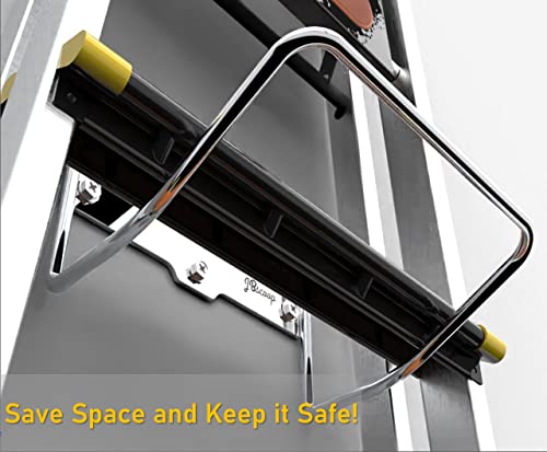 JBscoop Ladder Hanger for Garage Wall, Ladder Storage Strollers and Folding Chair, Heavy Duty Lader Holder Rust Proof SS304