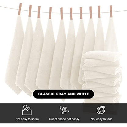MOONQUEEN Microfiber Facial Cloths Fast Drying Washcloth 12 Pack - Premium Soft Makeup Remover Cloths - Cream - color: Cream, size: 12x12 Inch (Pack of 12)