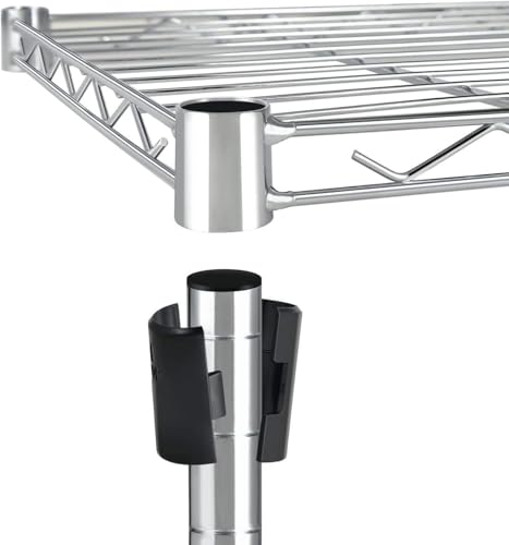 Simple Deluxe Heavy Duty 5-Shelf Storage Shelves, 1750Lb Loading Capacity, 35.43" W x 17.72" D x 70.87" H Adjustable Shelving Unit with Wheels, Chrome - color: Chrome, size: 5-Tier