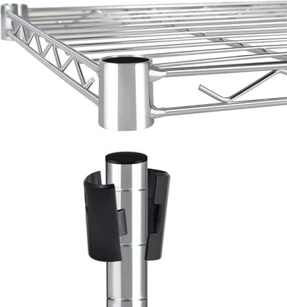 Simple Deluxe Heavy Duty 5-Shelf Storage Shelves, 1750Lb Loading Capacity, 35.43" W x 17.72" D x 70.87" H Adjustable Shelving Unit with Wheels, Chrome - color: Chrome, size: 5-Tier