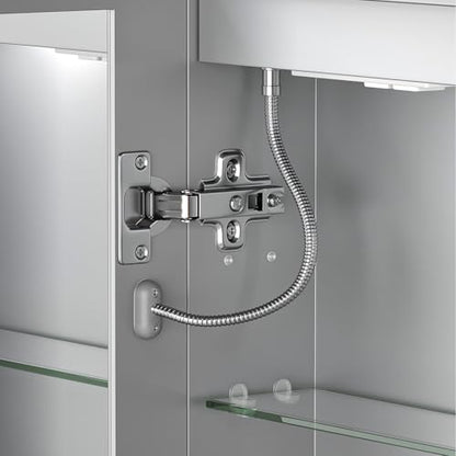 96x40" Extra-Wide Smart LED Medicine Cabinet, Outlets, Anti-Fog, Bathroom | Surface-Mount/Recessed, Double-Sided Mirror Cabinet, 3-Color Dim, 10 Bright Levels, DTC Soft-Close, Adjustable Shelfs - size: 96"Wx40"H